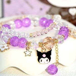 Kuromi Crystal Bead Bracelet Set